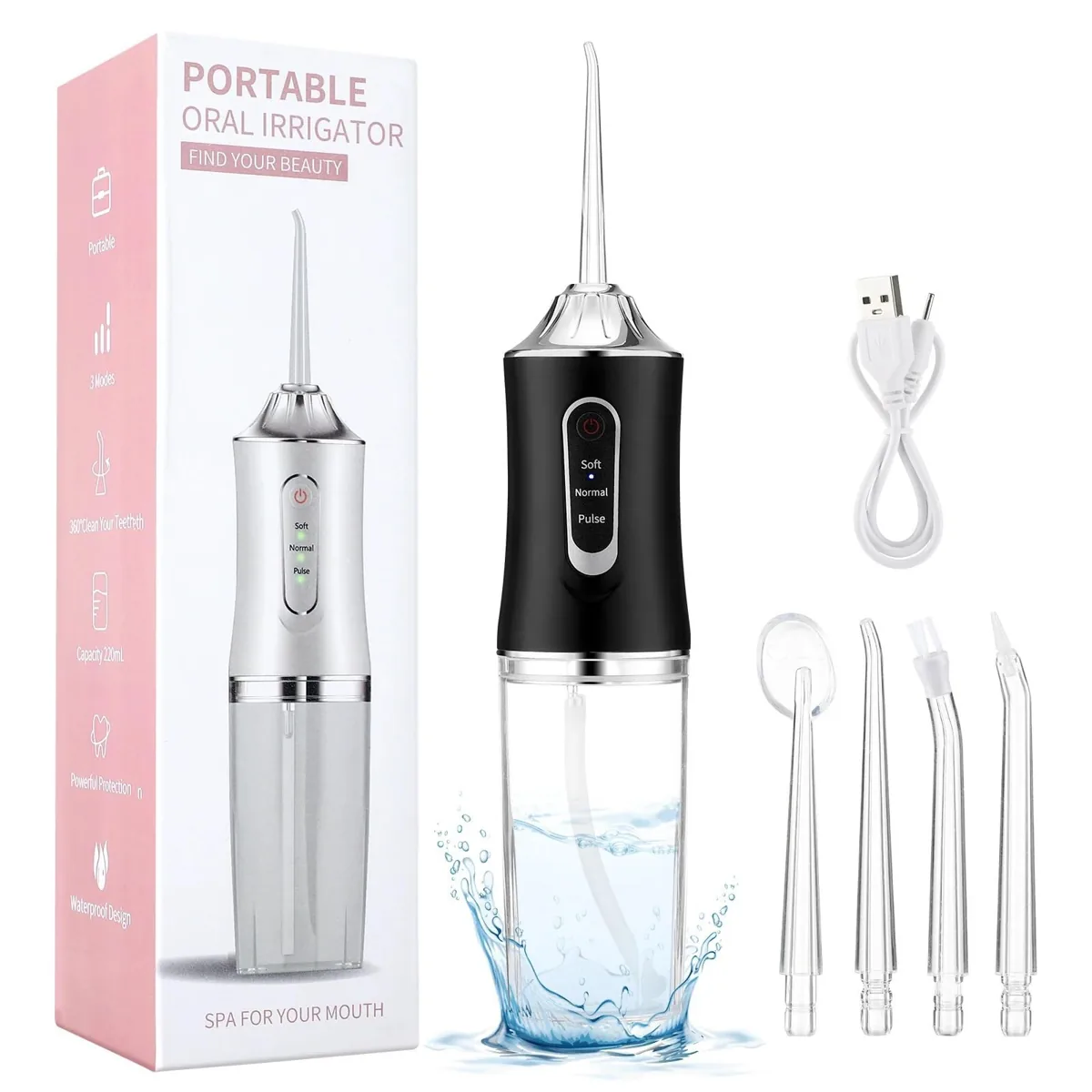 Lvozize HS4 irrigador dental portátil · 3 modos · 4 boquillas · IPX7