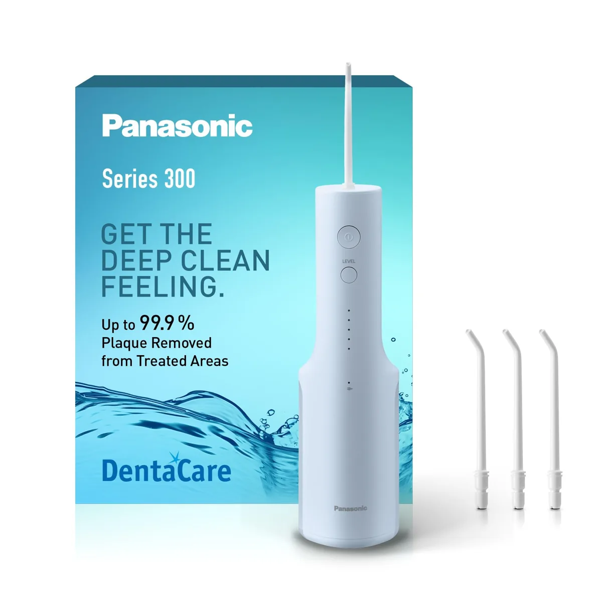 Panasonic Serie 300 EW-DJ27 irrigador bucal | 200 ml | IPX7 | 4 boquillas | 5 presiones | azul