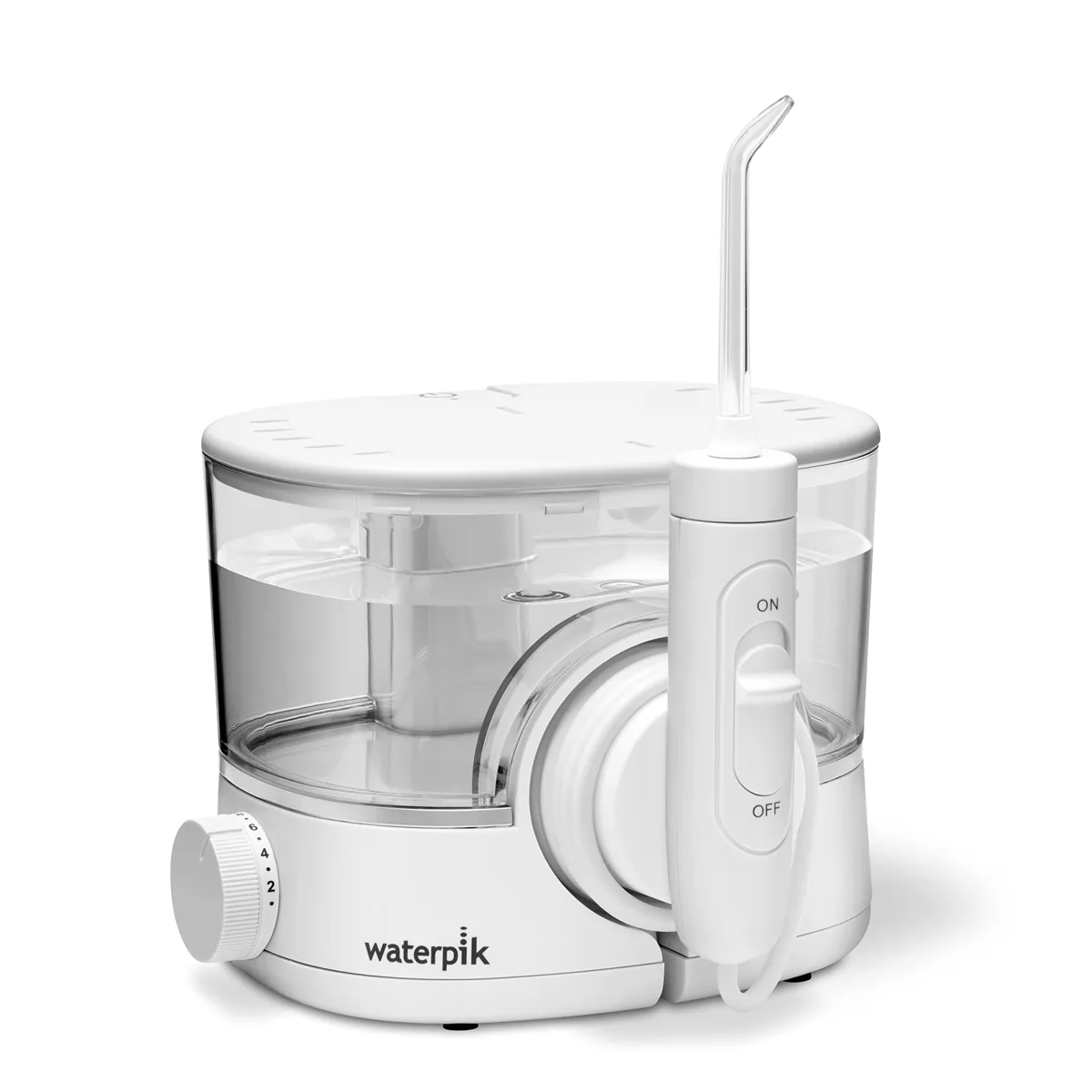 Waterpik ION WF-11 irrigador de sobremesa inalámbrico · 10 ajustes 10-100 PSI · 6 puntas · USB magnético