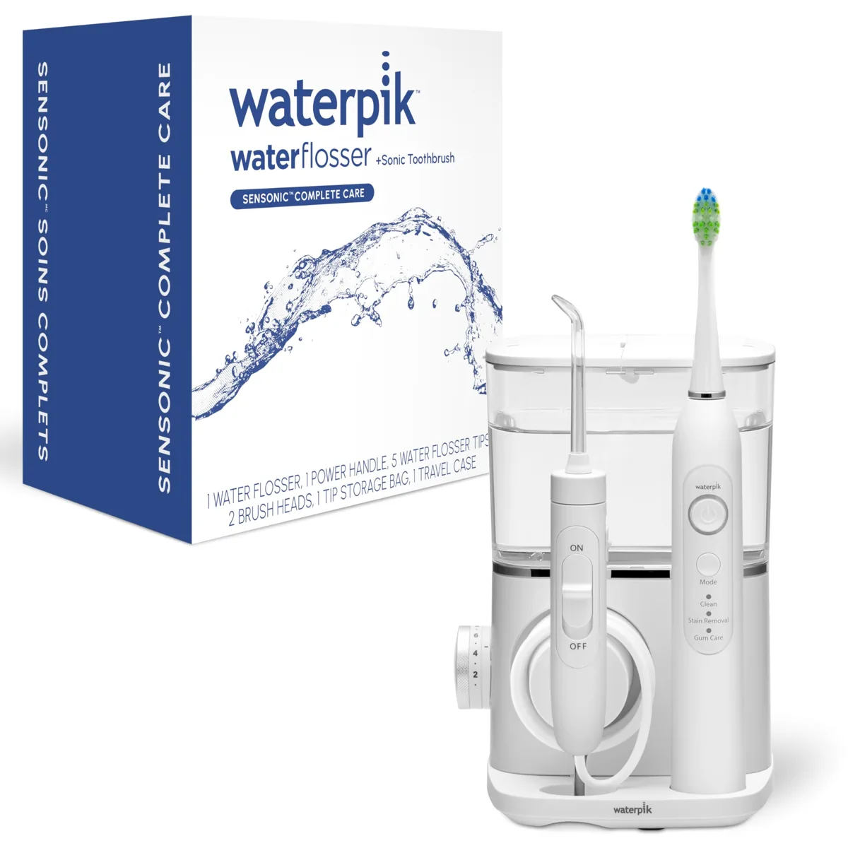 Waterpik Sensonic Complete Care CC-04EU · irrigador de sobremesa 10 ajustes 600 ml + cepillo sónico Sensonic